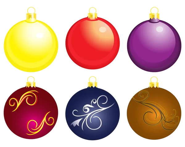 Conjunto de bolas de Navidad — Vector de stock