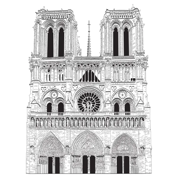 Vector image of Notre Dame de Paris — Stock Vector