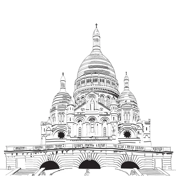 Basilique du Sacré-Cœur à Paris, France — Image vectorielle
