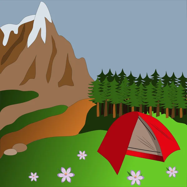 Σκηνή camping — Διανυσματικό Αρχείο