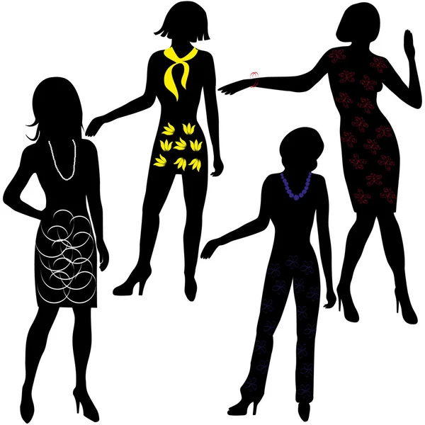 Fashionable silhouettes — Stock Vector