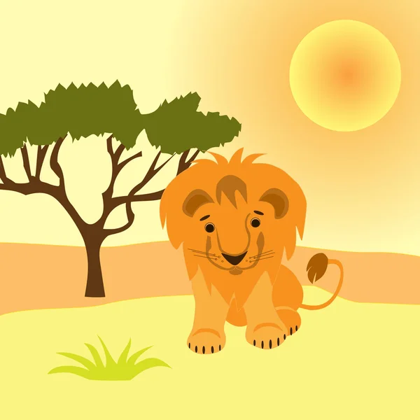 Zeichentrickbild des Löwen — Stockvektor