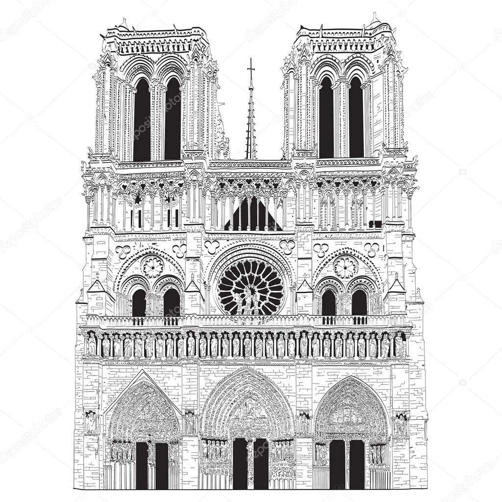 Vector image of Notre Dame de Paris