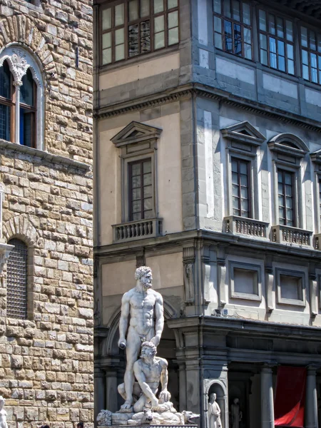 Ercole e Caco, Piazza della Signoria a Firenze — Foto Stock