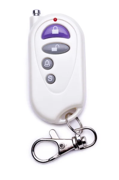 Remote control of security system isolated on white — Stock Photo, Image
