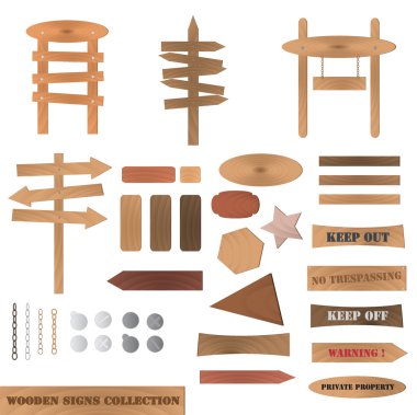 Wooden Signs Illustration clipart