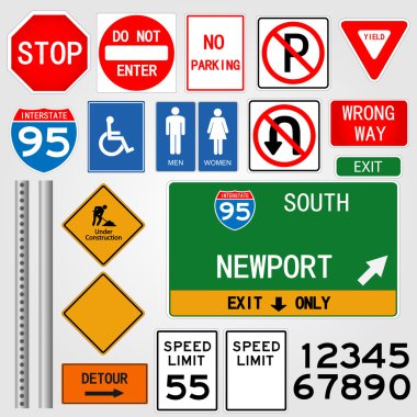 Road Signs Illustration clipart