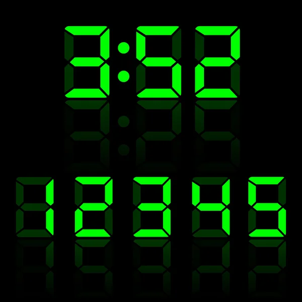 Ilustração dos dígitos do relógio — Vetor de Stock
