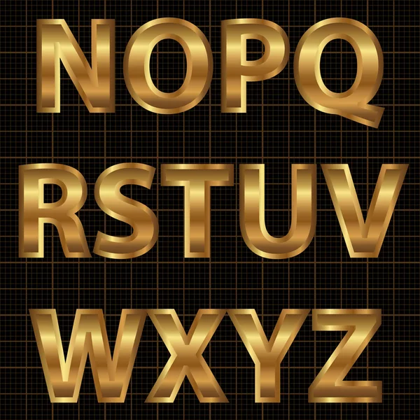stock vector Gold Vector Alphabet Set