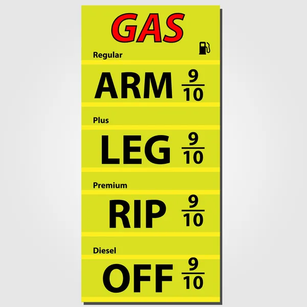 Ilustração dos preços do gás — Vetor de Stock