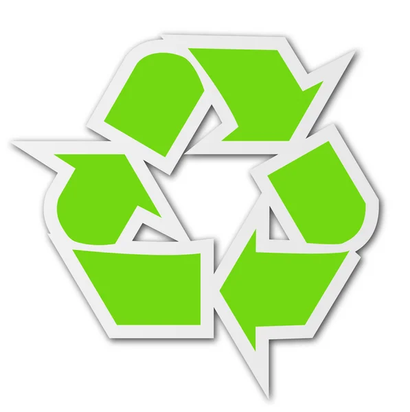 Зелений Recycle наклейка — стоковий вектор
