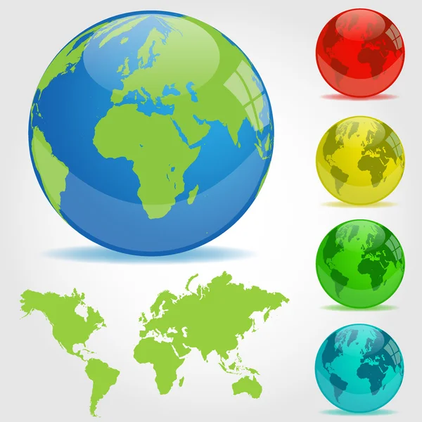 Globos coloridos de la Tierra Ilustración — Vector de stock