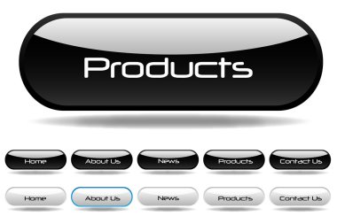 Black and White Web Buttons clipart