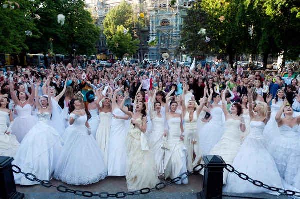 Årlig arrangement "Første brudeparade" – stockfoto