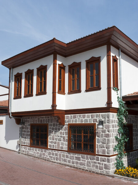 View of a traditional Turkish house in Ankara, Turkey.