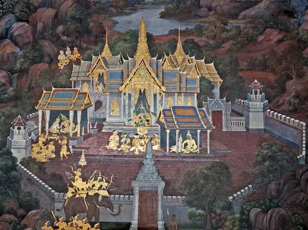 Thaise wandschildering — Stockfoto