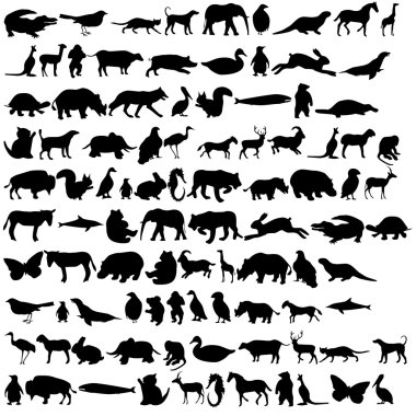 Icons of animals clipart