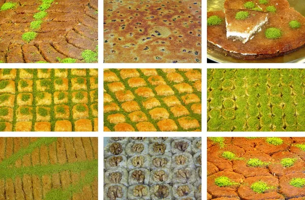 Baklava i rozdrobnione pszenicy — Zdjęcie stockowe