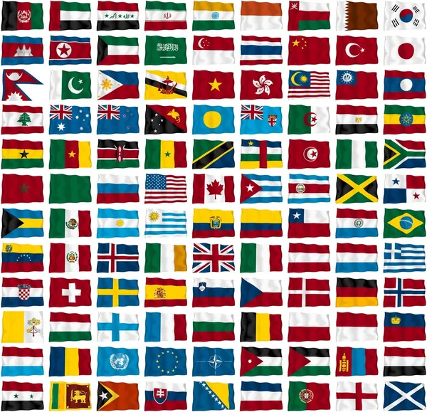 Некоторые мировые флаги — стоковое фото