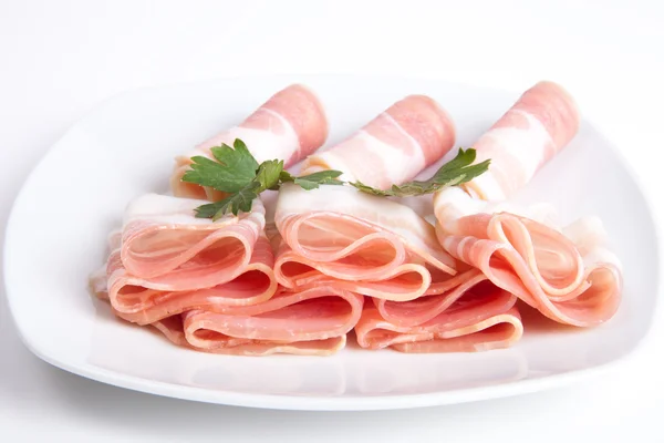 stock image Ham on a plate