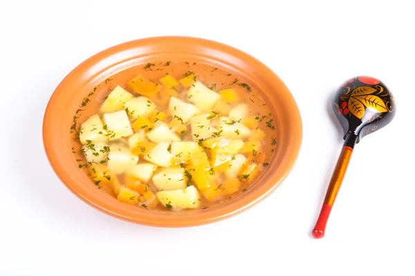 Um prato de sopa de batata — Fotografia de Stock