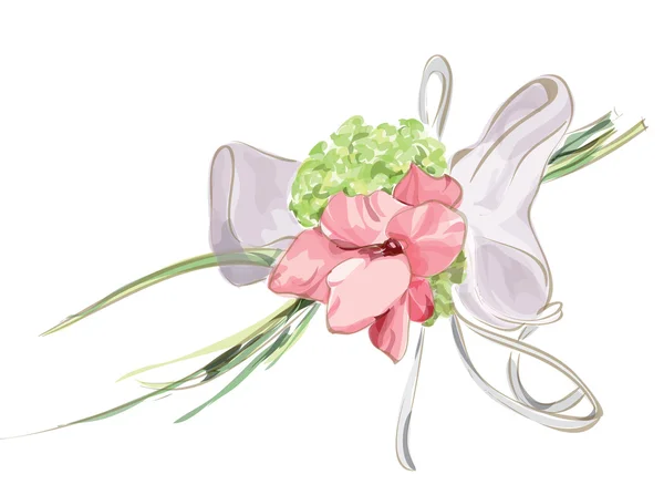 Ortanca ve Glayöl düğün çiçek dekorasyonu. — Stok Vektör