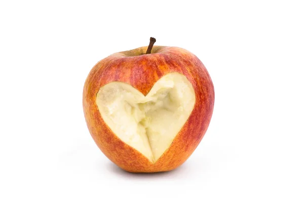 Pomme avec un cœur — Photo