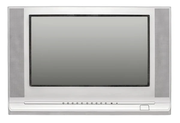 Boş ekran üzerinde beyaz izole TV — Stok fotoğraf