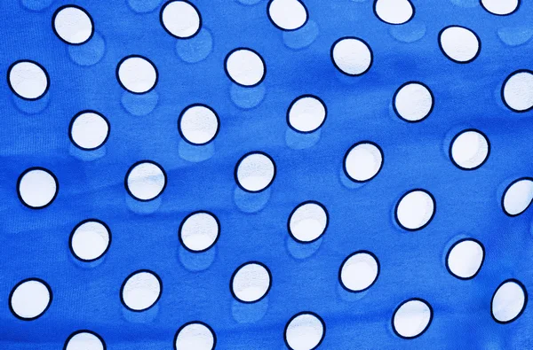 Modrý textilní s bílými tečkami — Stock fotografie