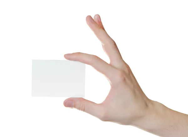 Κάρτα χαρτί στο χέρι άνθρωπος — Φωτογραφία Αρχείου