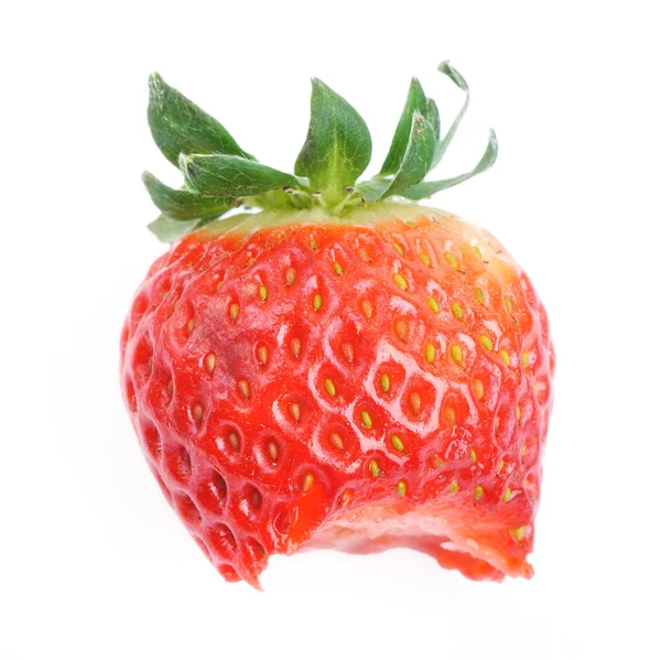 Bitten jordgubb — Stockfoto