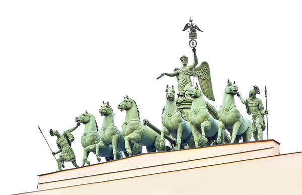 Rzeźby w okolicy pałacu w Sankt petersburg miasto na białym tle na Zielone Świątki — Zdjęcie stockowe