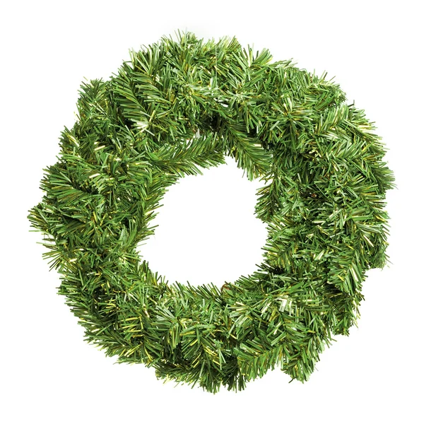 Okrągły zielony wieniec Boże Narodzenie — Zdjęcie stockowe