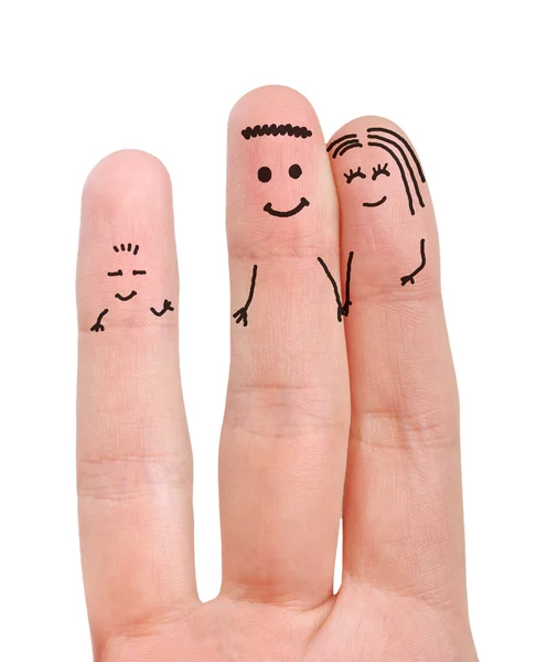 Painted happy fingers — Stock Photo, Image