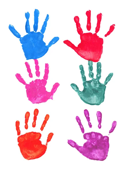 Stampe mani colorate — Foto Stock