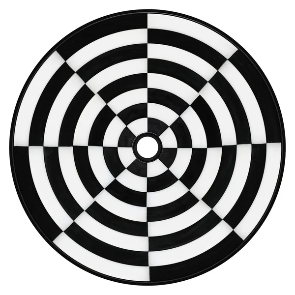 Ronde witte en zwarte cirkel geïsoleerd — Stockfoto