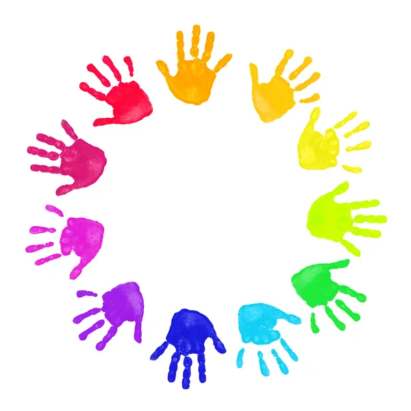 Impressões de mãos coloridas Imagens De Bancos De Imagens