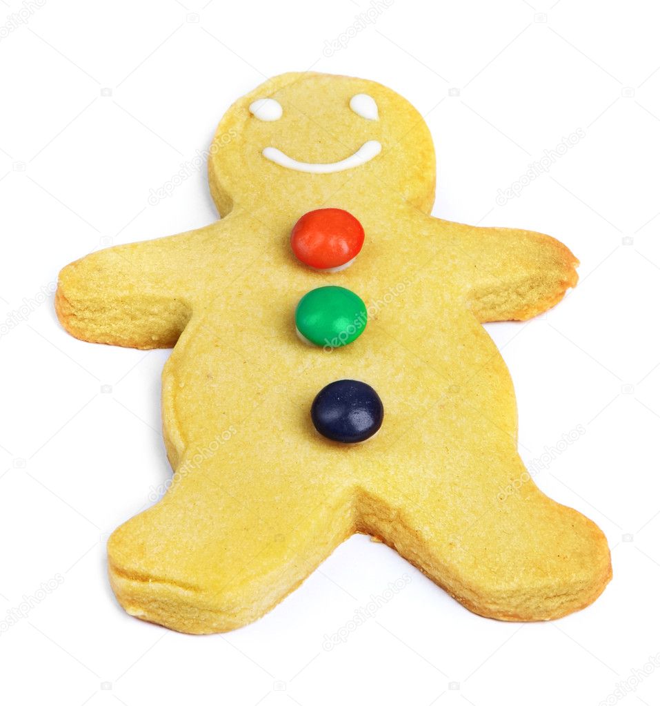 Gingerbread man cookie isolated