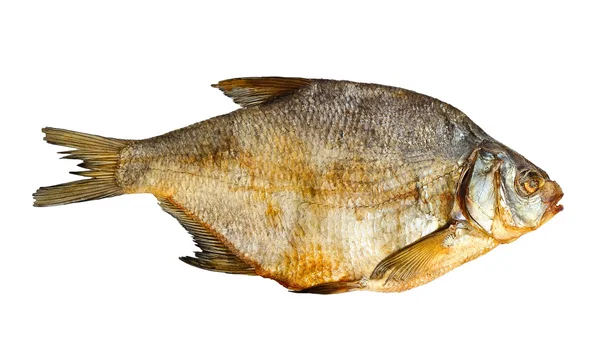 Peşte uscat izolat pe fundal alb — Fotografie, imagine de stoc