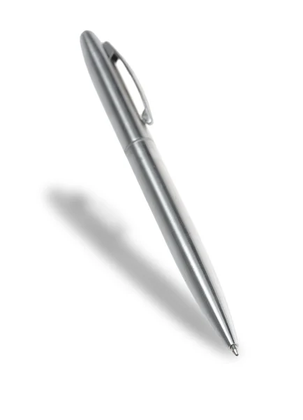 Zilveren pen geïsoleerd — Stockfoto