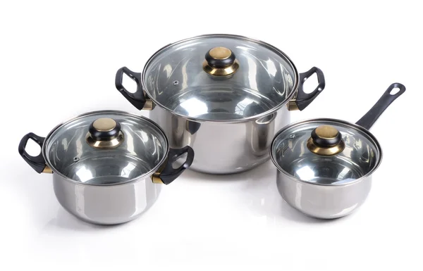 Set van metalen pan — Stockfoto