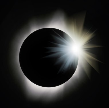 Sun eclipse with light flare clipart