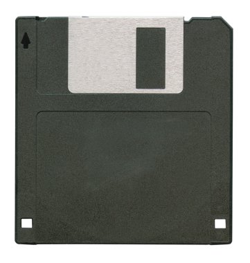 Black diskette isolated clipart