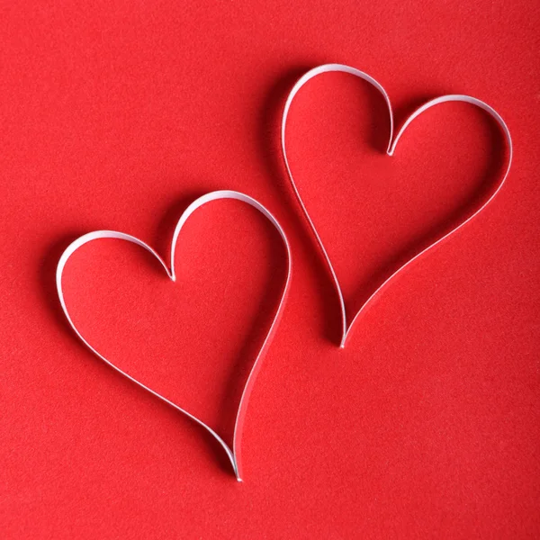 バレンタインの紙の心 — ストック写真