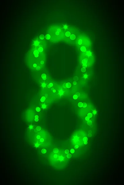 Símbolos numéricos com luzes brilhantes — Fotografia de Stock