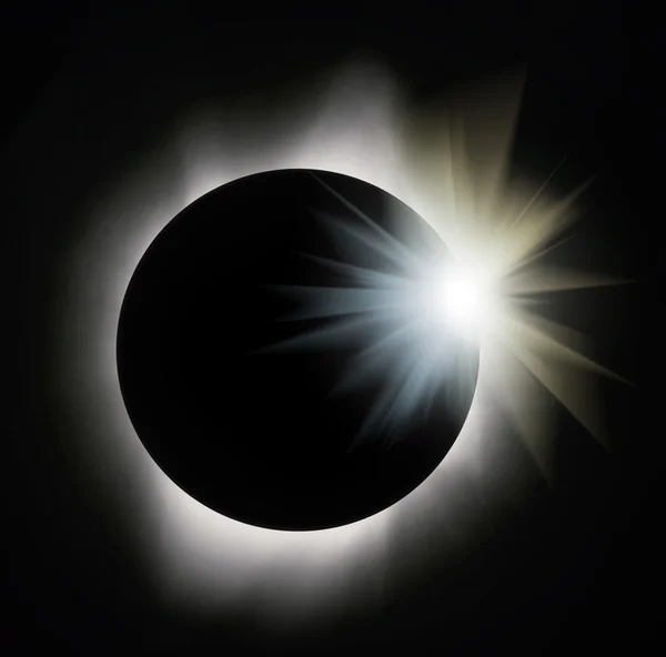 Eclissi di sole con bagliore luminoso — Foto Stock