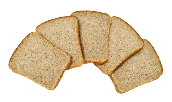 Plátky chleba izolované na bílém pozadí — Stock fotografie