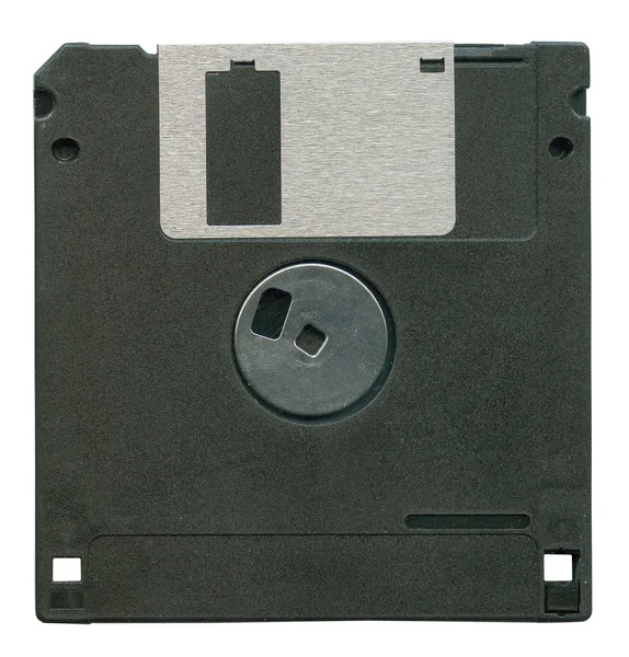 Zwarte diskette geïsoleerd — Stockfoto