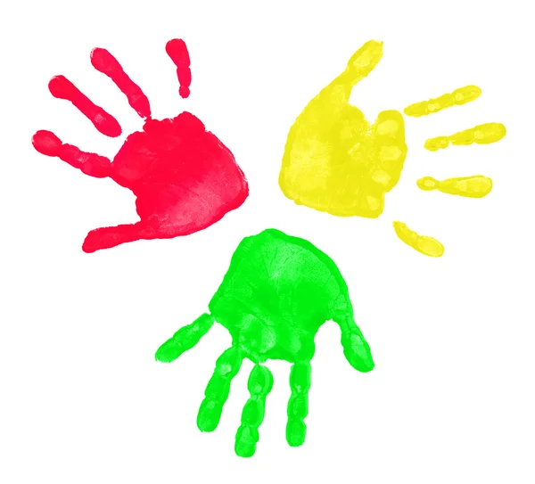 Stampe mani colorate — Foto Stock