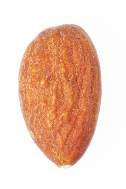 One almond nut isolated on white background clipart